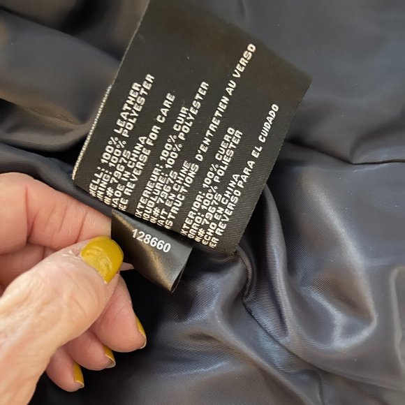 Michael Kors Black Leather Moto Jacket XS - Picture 9 of 16